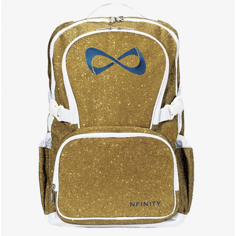 Nfinity Gold Sparkle Navy Logo Backpack 